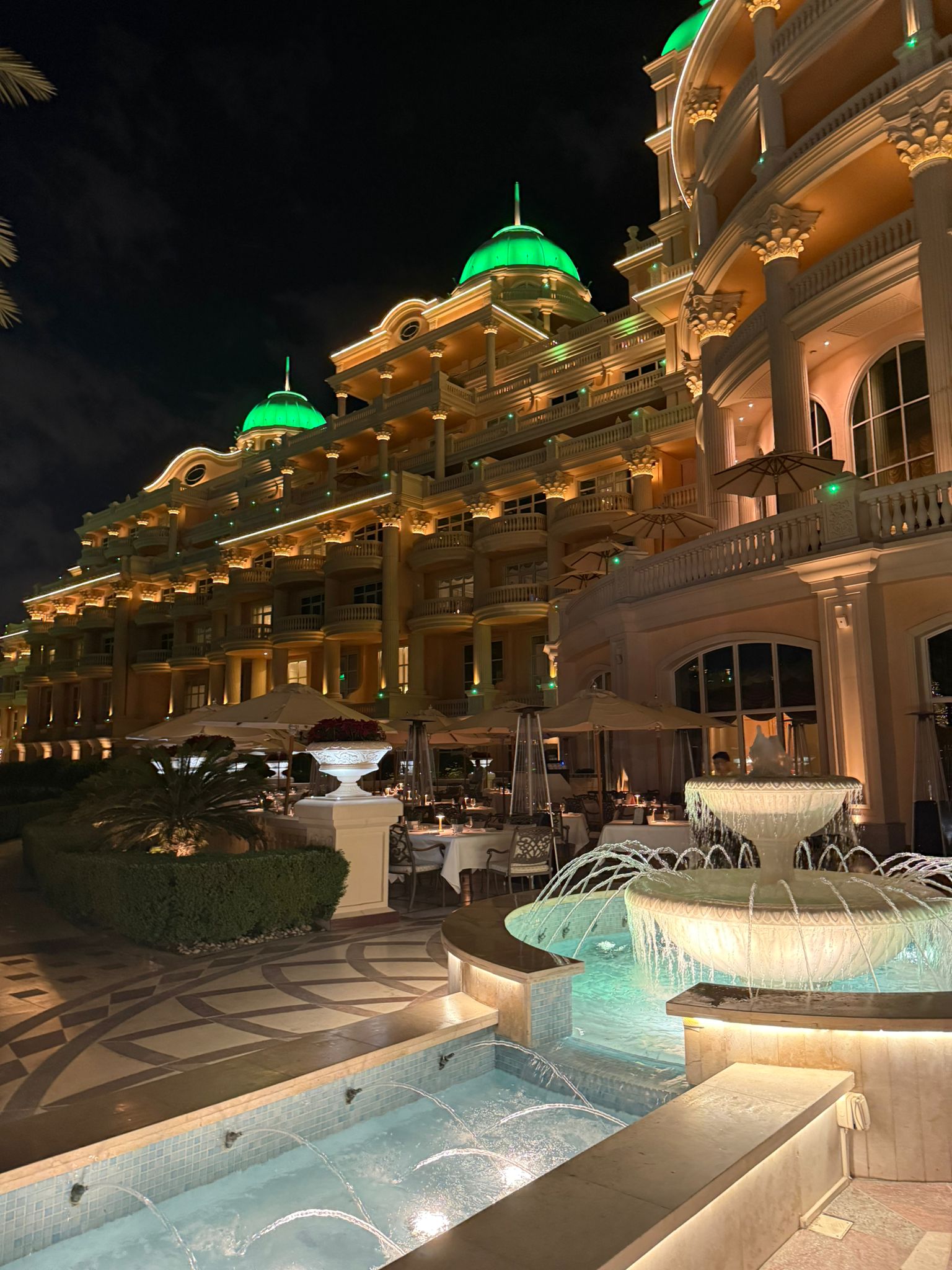 Raffles The Palm at night